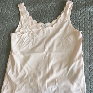 J. Crew factory scalloped neck cotton tank